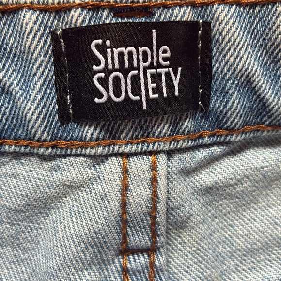 Simple Society Y2K light wash distressed stars rhinestones high rise jeans 5/27 - Picture 15 of 16